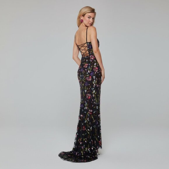 Alyce Paris navy hand-beaded dress, size 0, 4, and 8, NEW WITH TAGS! - Picture 2 of 2